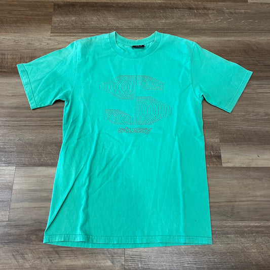 Stussy Designs S Logo T Shirt Green