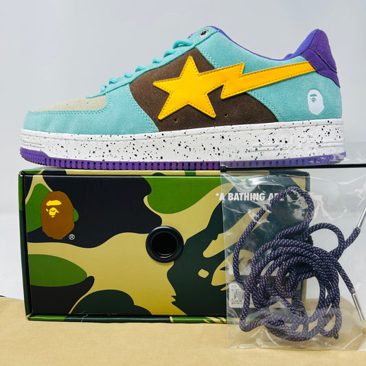 A Bathing Ape Bape Sta Teal Brown Yellow Suede