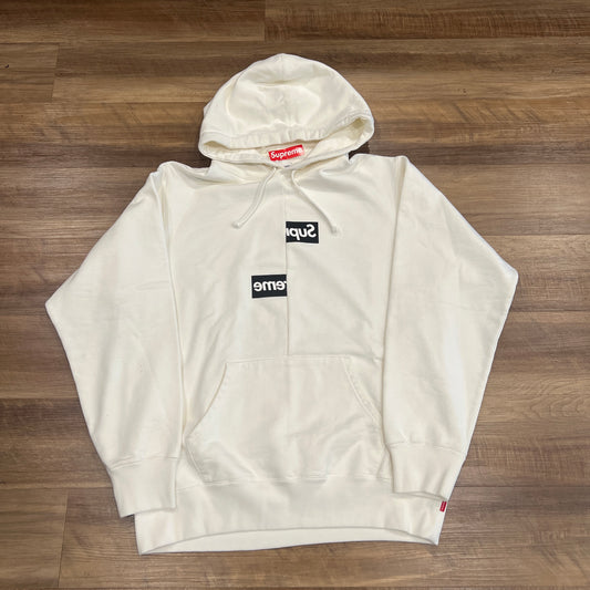 Supreme Comme des Garcons SHIRT Split Box Logo Hooded Sweatshirt White