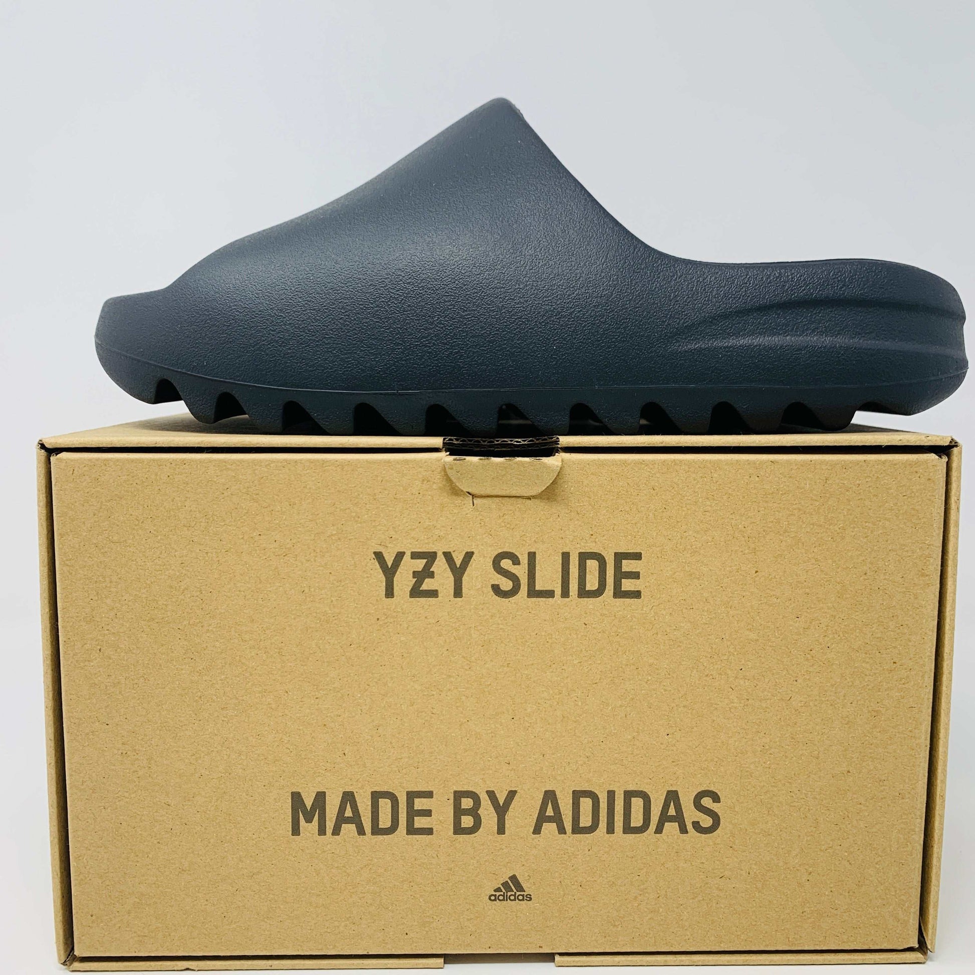 Yeezy Slide Onyx, brand new condition, displayed on original box, 2022 release.