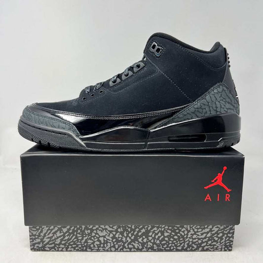 Jordan 3 Retro Black Cat 2025 on box, brand new condition.