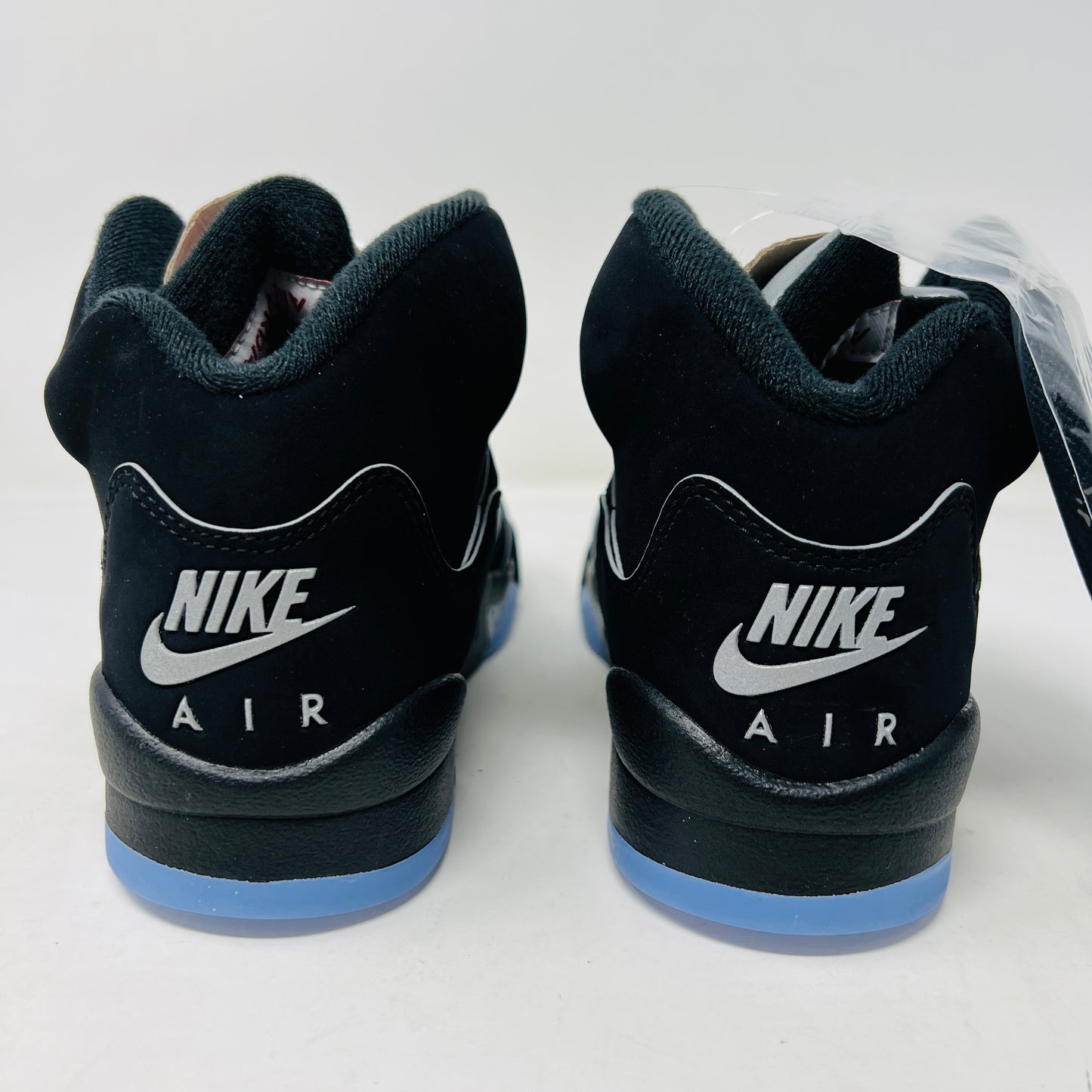 Jordan 5 Retro OG Black Metallic Reimagined (GS) shoes on box, brand new condition.