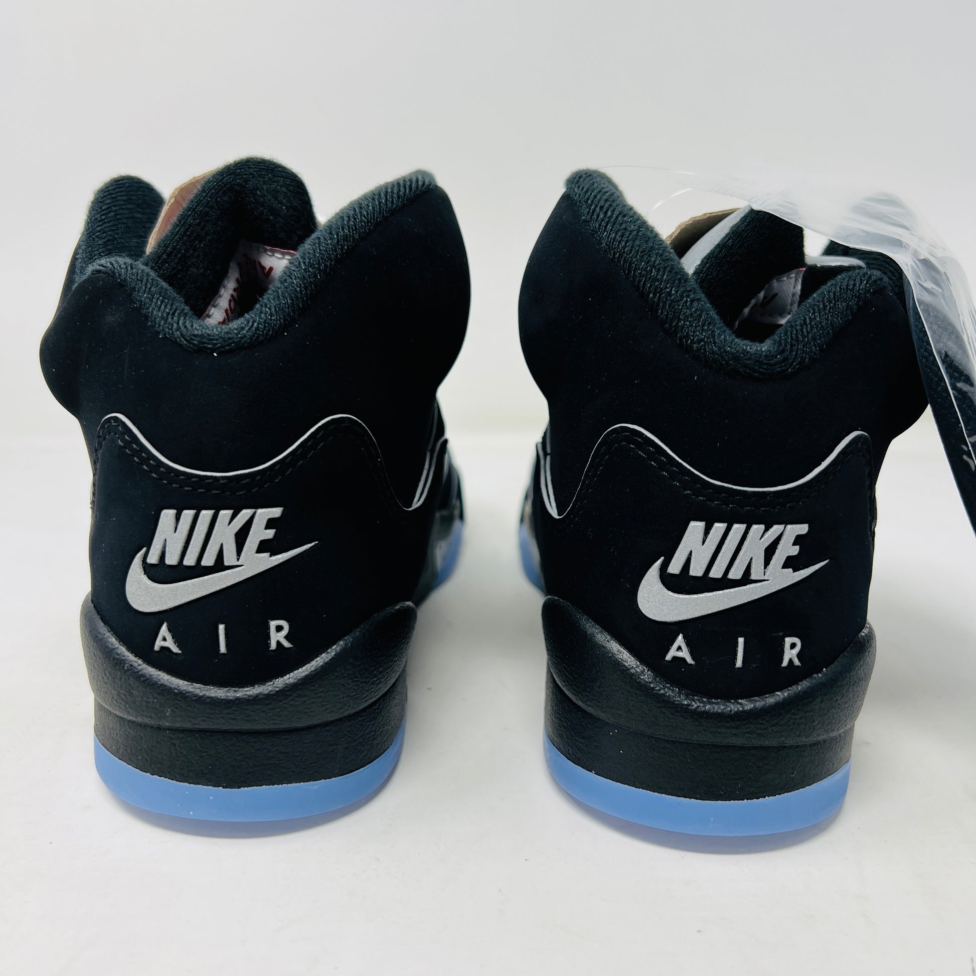 Jordan 5 Retro OG Black Metallic Reimagined (GS) shoes on box, brand new condition.