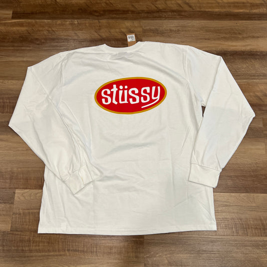 Stussy Pitstop Long-Sleeve Tee 'White'