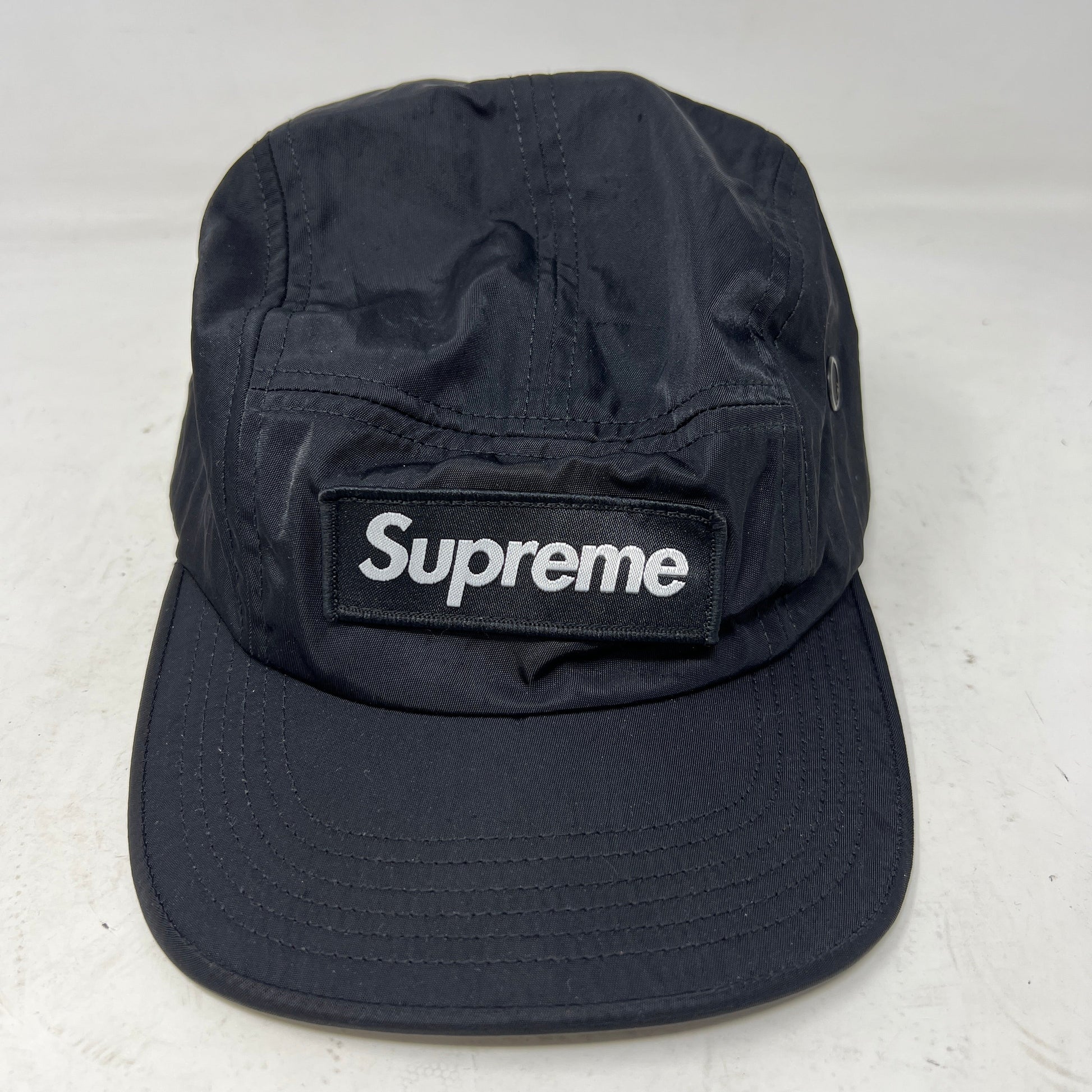 Supreme Overdyed Camo Nylon Camp Cap Black, brand new condition.