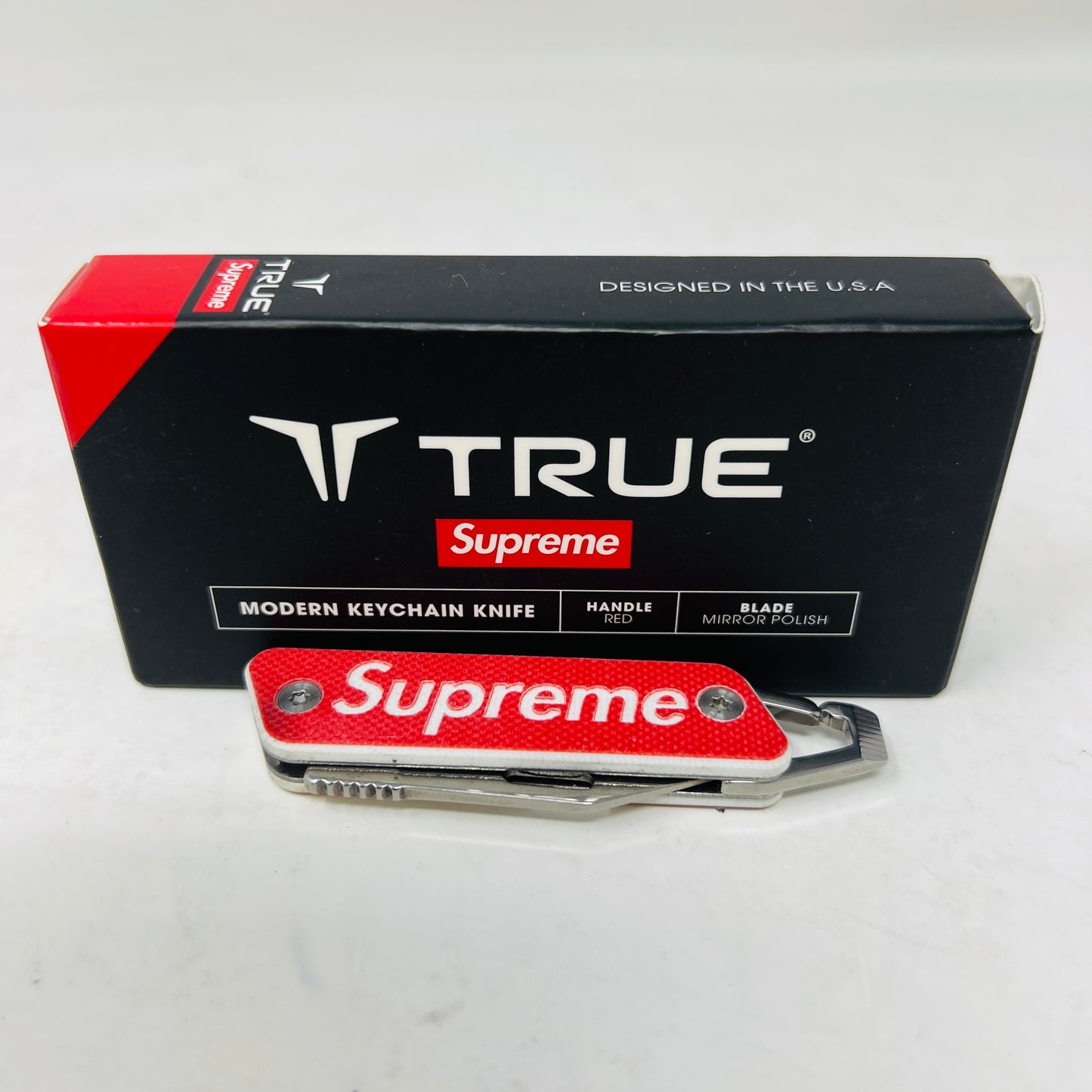 Supreme TRUE Modern Keychain Knife Red