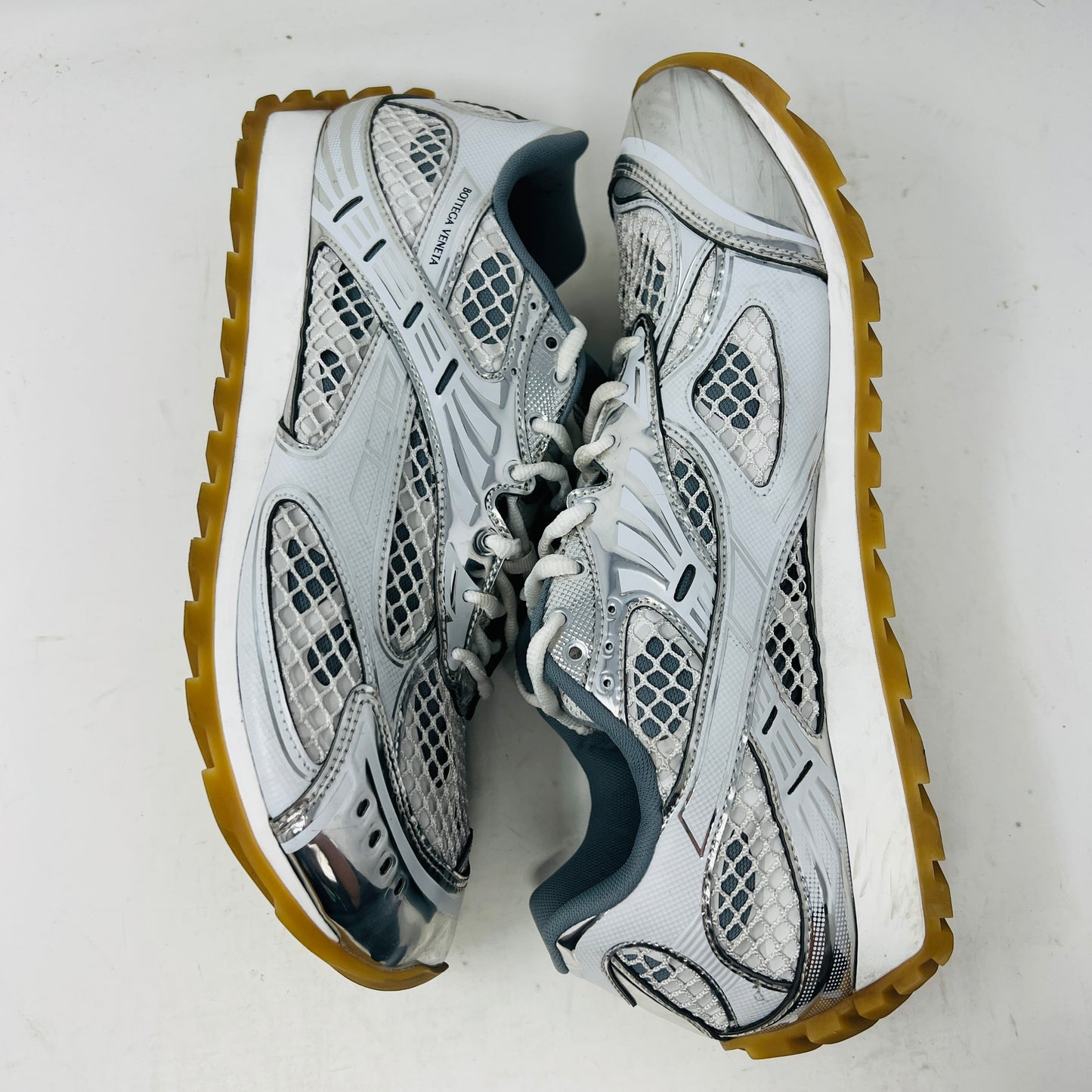 Bottega Veneta Orbit Silver White