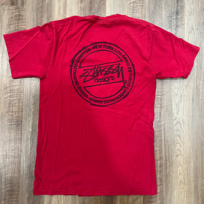 Stussy Designs Back Logo Red Tee