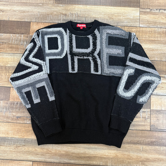 Supreme Chenille Logo Sweater Black