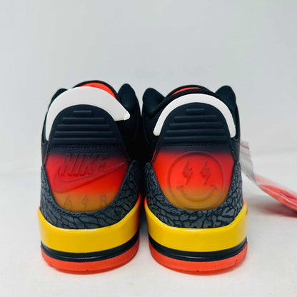 Jordan 3 Retro J Balvin Rio sneakers, brand new, includes orange laces and hang tag, 2024 release.