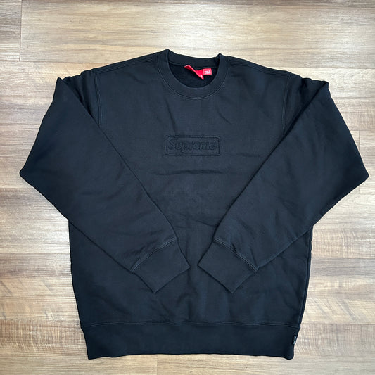 Supreme Cutout Logo Crewneck Black