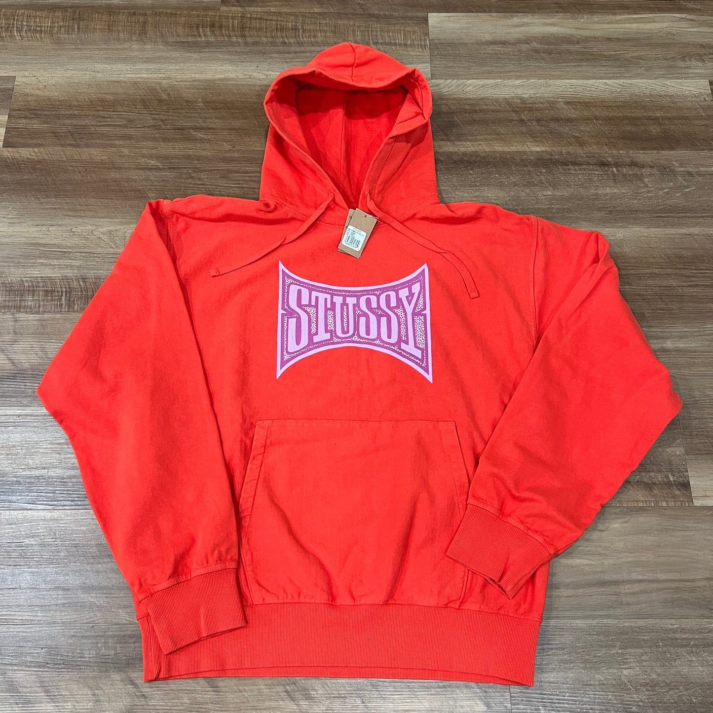 Stussy Champion Pigment Dyed Hoodie Tomato