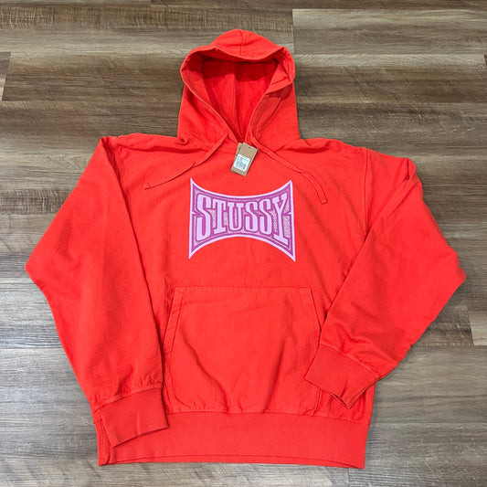 Stussy Champion Pigment Dyed Hoodie Tomato