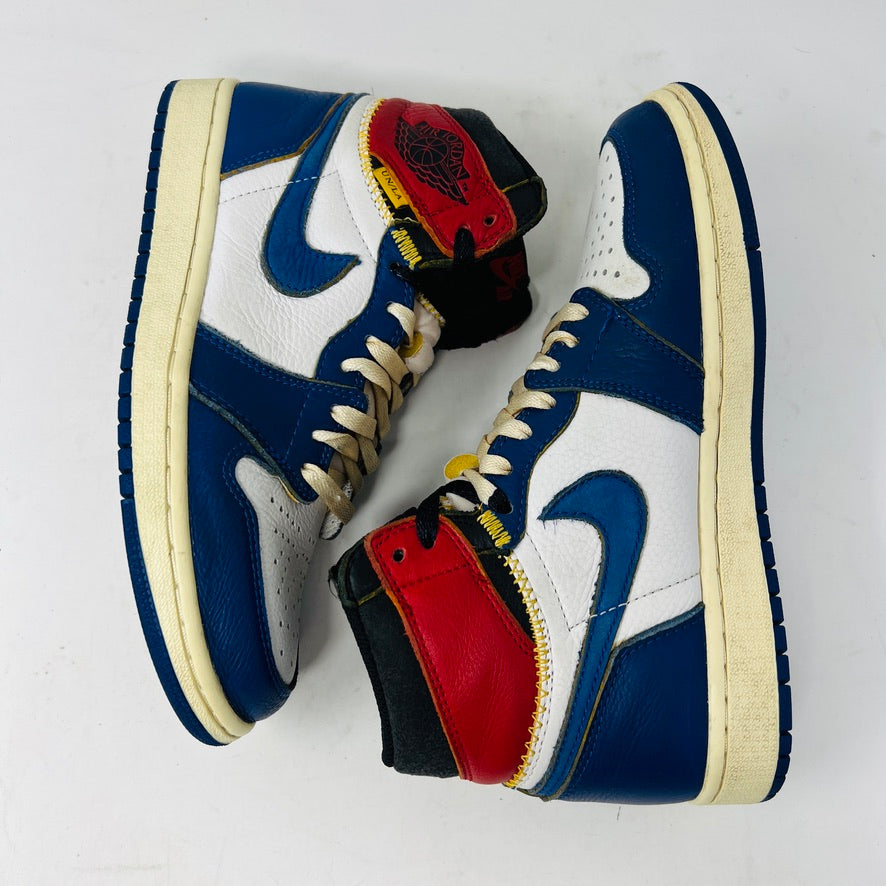 Jordan 1 Retro High Union Los Angeles Storm Blue sneakers with original box and accessories, 2018 edition.