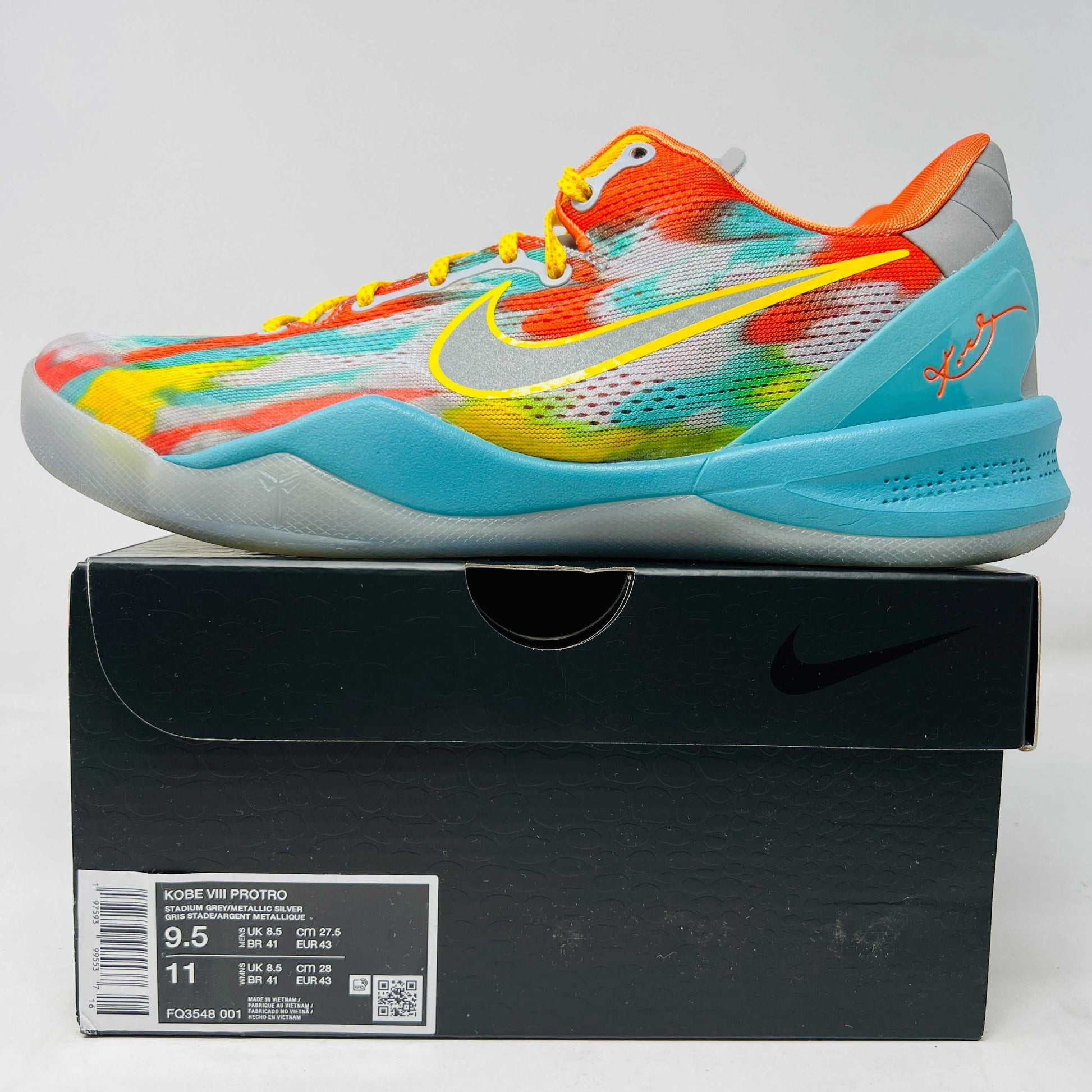 Nike Kobe 8 Protro Venice Beach 2024 colorful sneakers, clean uppers, good box condition.