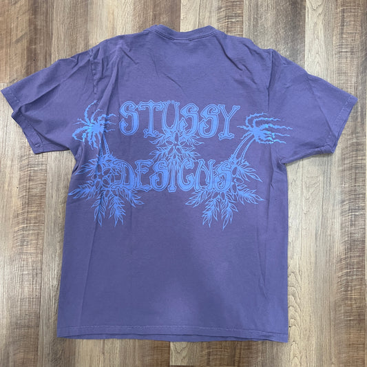 Stussy Wes Palms Tee Pigment Dyed Grape