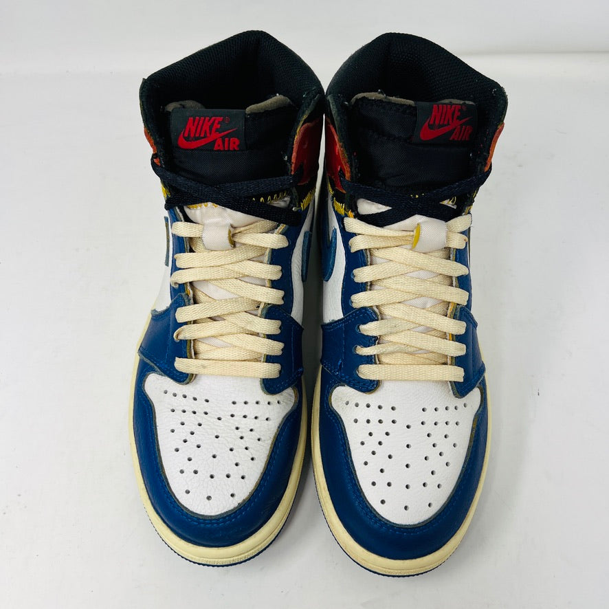 Jordan 1 Retro High Union Los Angeles Storm Blue sneakers with original box and accessories, 2018 edition.