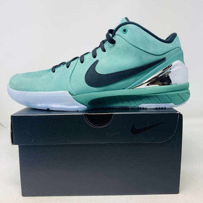 Nike Kobe 4 Protro Girl Dad teal basketball shoe with black swoosh on black Nike box